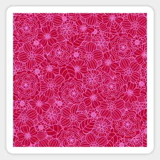 Flower pattern (pink and red) Sticker